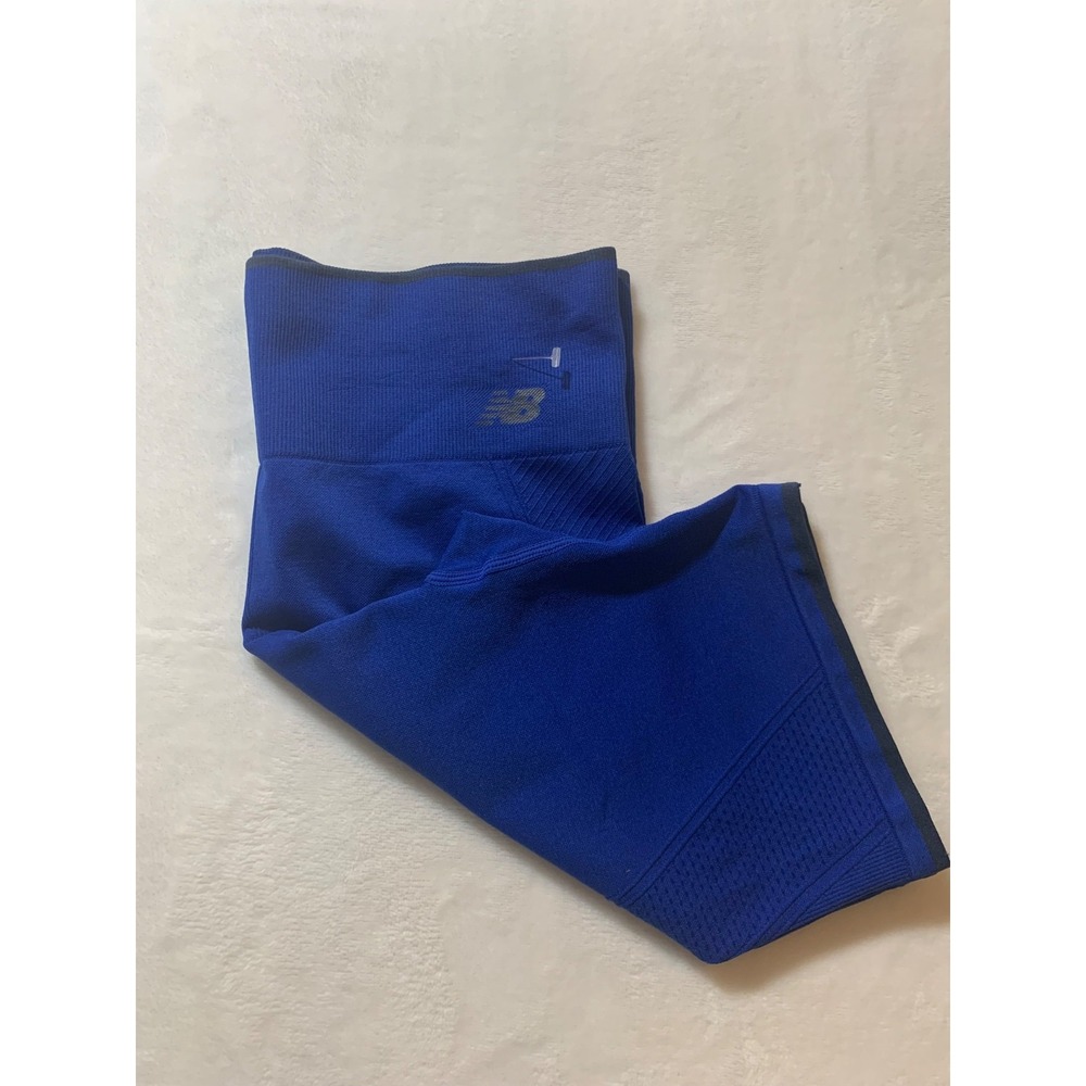 NEW BALANCE WOMEN'S RUNNING WORKOUT SHORTS SIZE L BLUE & BLACK HIGH WAIST ACTIVE